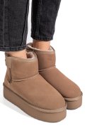 CIZME BEJ PIELE NATURALA INTOARSA 1S77252