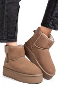 CIZME BEJ PIELE NATURALA INTOARSA 1S77252