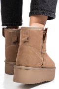 CIZME BEJ PIELE NATURALA INTOARSA 1S77252