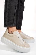 PANTOFI SPORT BEJ PIELE NATURALA 4S7784