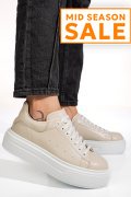 PANTOFI SPORT BEJ PIELE NATURALA 4S7784