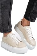 PANTOFI SPORT BEJ PIELE NATURALA 4S7784