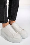 PANTOFI SPORT ALBI PIELE NATURALA 4S7784