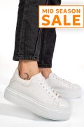 PANTOFI SPORT ALBI PIELE NATURALA 4S7784