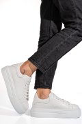 PANTOFI SPORT ALBI PIELE NATURALA 4S7784