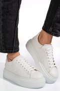 PANTOFI SPORT ALBI PIELE NATURALA 4S7784