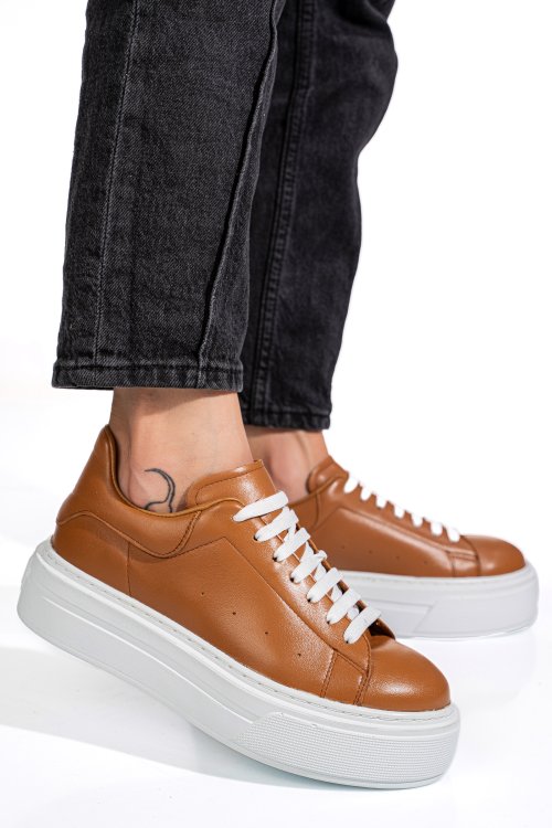 Pantofi sport maro deschis piele naturala 4s7784