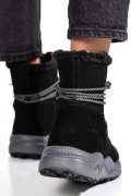GHETE NEGRE PIELE NATURALA INTOARSA 2SP404