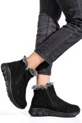 GHETE NEGRE PIELE NATURALA INTOARSA 2SP403
