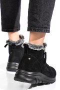 GHETE NEGRE PIELE NATURALA INTOARSA 2SP403