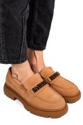 MOCASINI CAMEL PIELE NATURALA INTOARSA IS77440