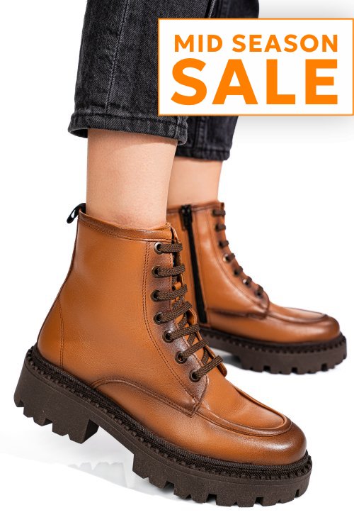Ghete maro deschis piele naturala 4s7735