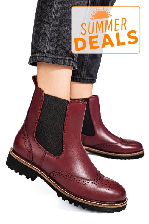 Ghete bordo piele naturala 1s773024