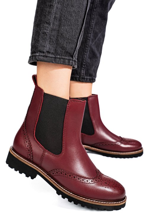 Ghete bordo piele naturala 1s773024