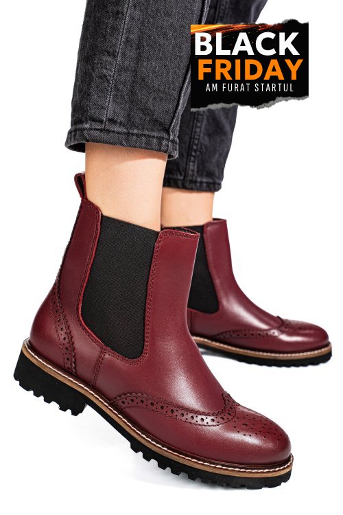 Ghete bordo piele naturala 1s773024