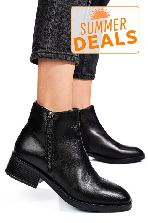 Ghete negre piele naturala vb224202