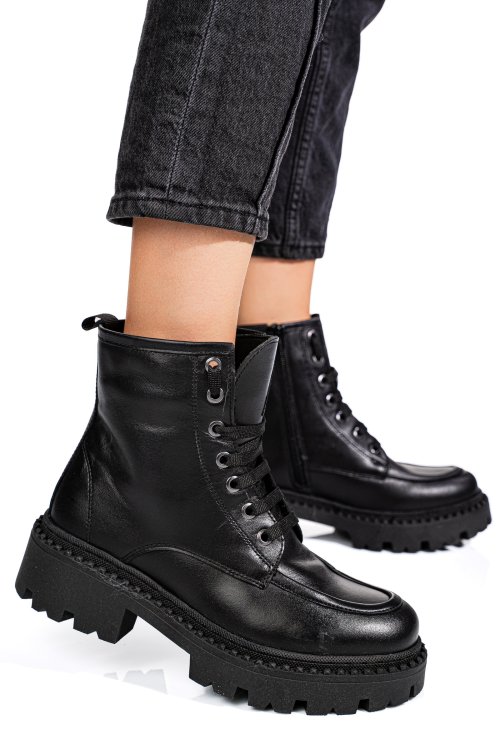 Ghete negre piele naturala 4s7735