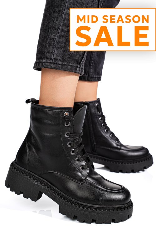 Ghete negre piele naturala 4s7735