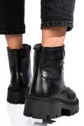 GHETE NEGRE PIELE NATURALA 4S7735