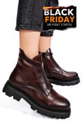 GHETE DAMA IMBLANITE PIELE NATURALA MARO 4S7723