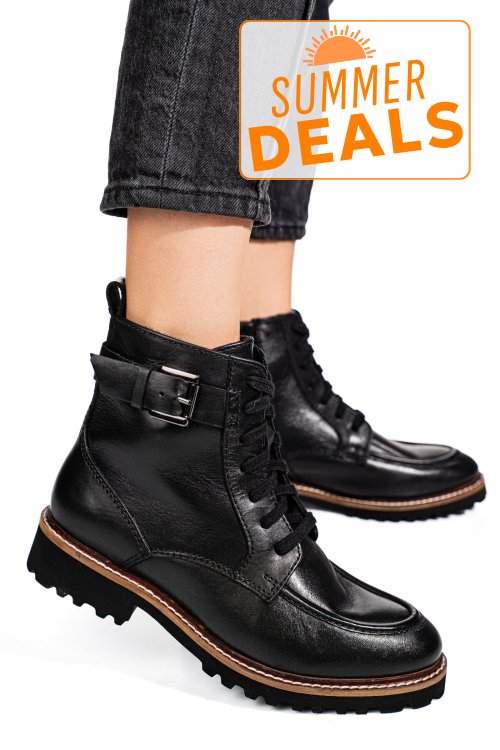 Ghete negre piele naturala vb254205