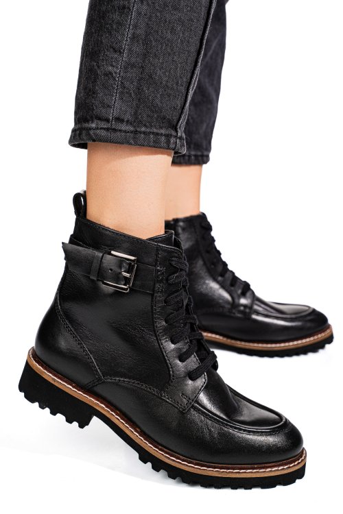 Ghete negre piele naturala vb254205