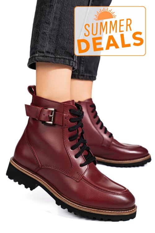 Ghete bordo piele naturala 1s773025
