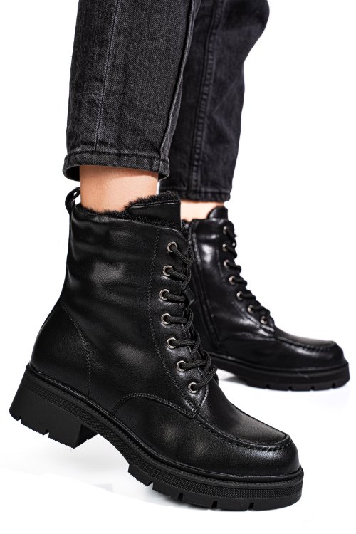 Ghete negre piele naturala aspm2698