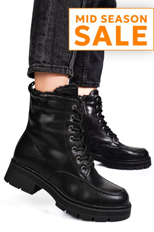 Ghete negre piele naturala aspm2698