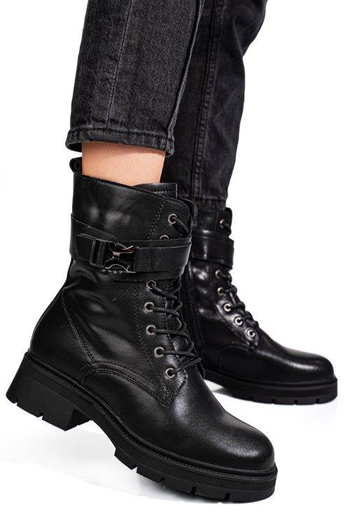 Ghete negre piele naturala aspm2699