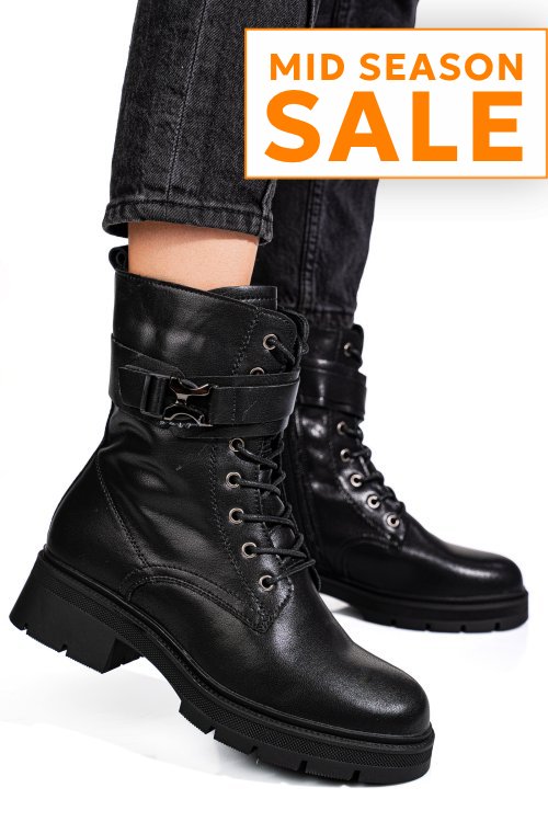 Ghete negre piele naturala aspm2699