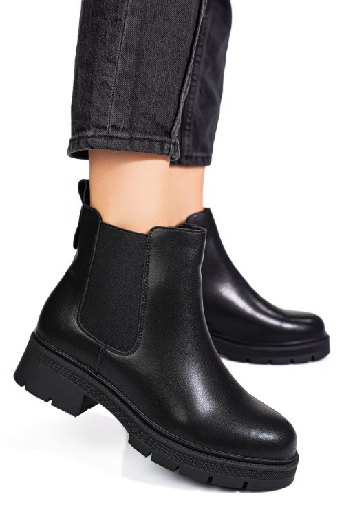 Ghete negre piele naturala aspm2696