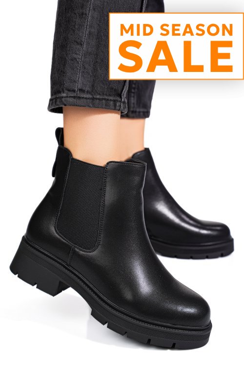 Ghete negre piele naturala aspm2696