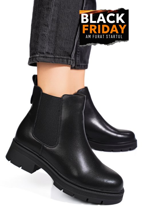Ghete negre piele naturala aspm2696