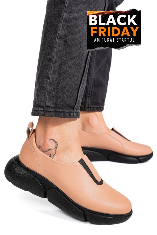 Pantofi maro piele naturala 2002l