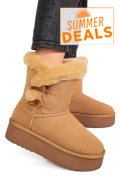 CIZME CAMEL PIELE NATURALA INTOARSA 1S77279