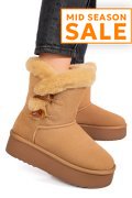 CIZME CAMEL PIELE NATURALA INTOARSA 1S77279