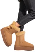 CIZME CAMEL PIELE NATURALA INTOARSA 1S77279
