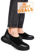 PANTOFI SPORT FEMEI PIELE NATURALA INTOARSA NEGRI 2002L