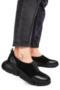 PANTOFI SPORT FEMEI PIELE NATURALA INTOARSA NEGRI 2002L