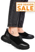 PANTOFI SPORT FEMEI PIELE NATURALA INTOARSA NEGRI 2002L