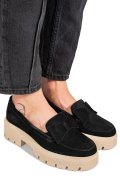 MOCASINI NEGRI TALPA BEJ PIELE NATURALA INTOARSA 2S77115
