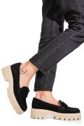 MOCASINI NEGRI TALPA BEJ PIELE NATURALA INTOARSA 2S77115