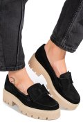 MOCASINI NEGRI TALPA BEJ PIELE NATURALA INTOARSA 2S77115