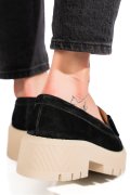 MOCASINI NEGRI TALPA BEJ PIELE NATURALA INTOARSA 2S77115