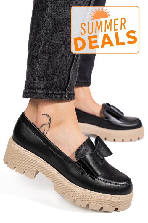 Mocasini negri talpa bej piele naturala 2s77115