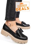 MOCASINI NEGRI TALPA BEJ PIELE NATURALA 2S77115