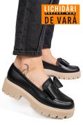 MOCASINI NEGRI TALPA BEJ PIELE NATURALA 2S77115