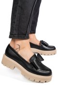 MOCASINI NEGRI TALPA BEJ PIELE NATURALA 2S77115