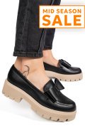 MOCASINI NEGRI TALPA BEJ PIELE NATURALA 2S77115